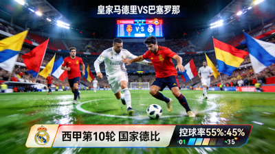 皇家马德里对阵巴塞罗那西甲国家德比直播画面